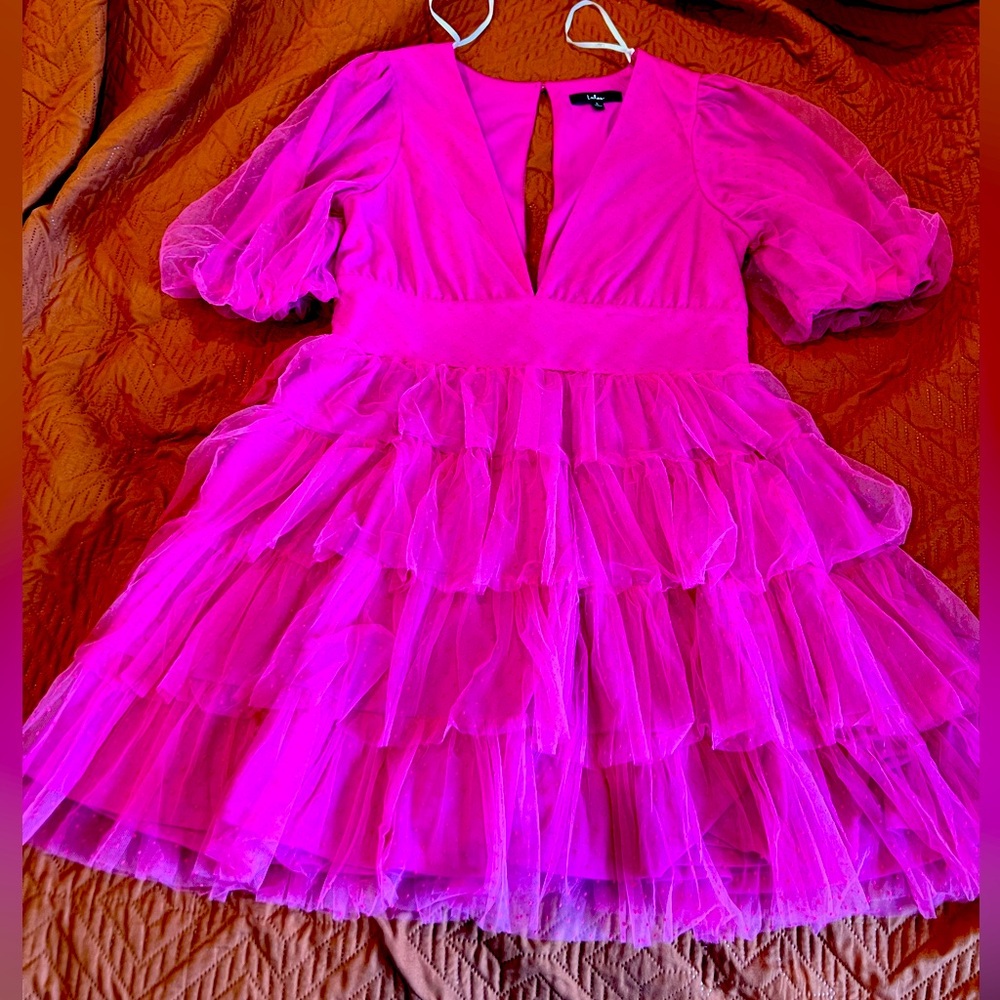 Dark pink tulle dress